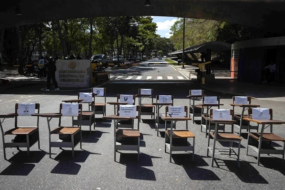 Estudiantes exigen la libertad de presos políticos universitarios en Venezuela