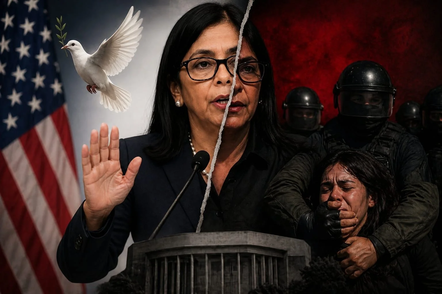 Omar González: Delcy predica paz para EEUU pero reprime con brutalidad en Venezuela