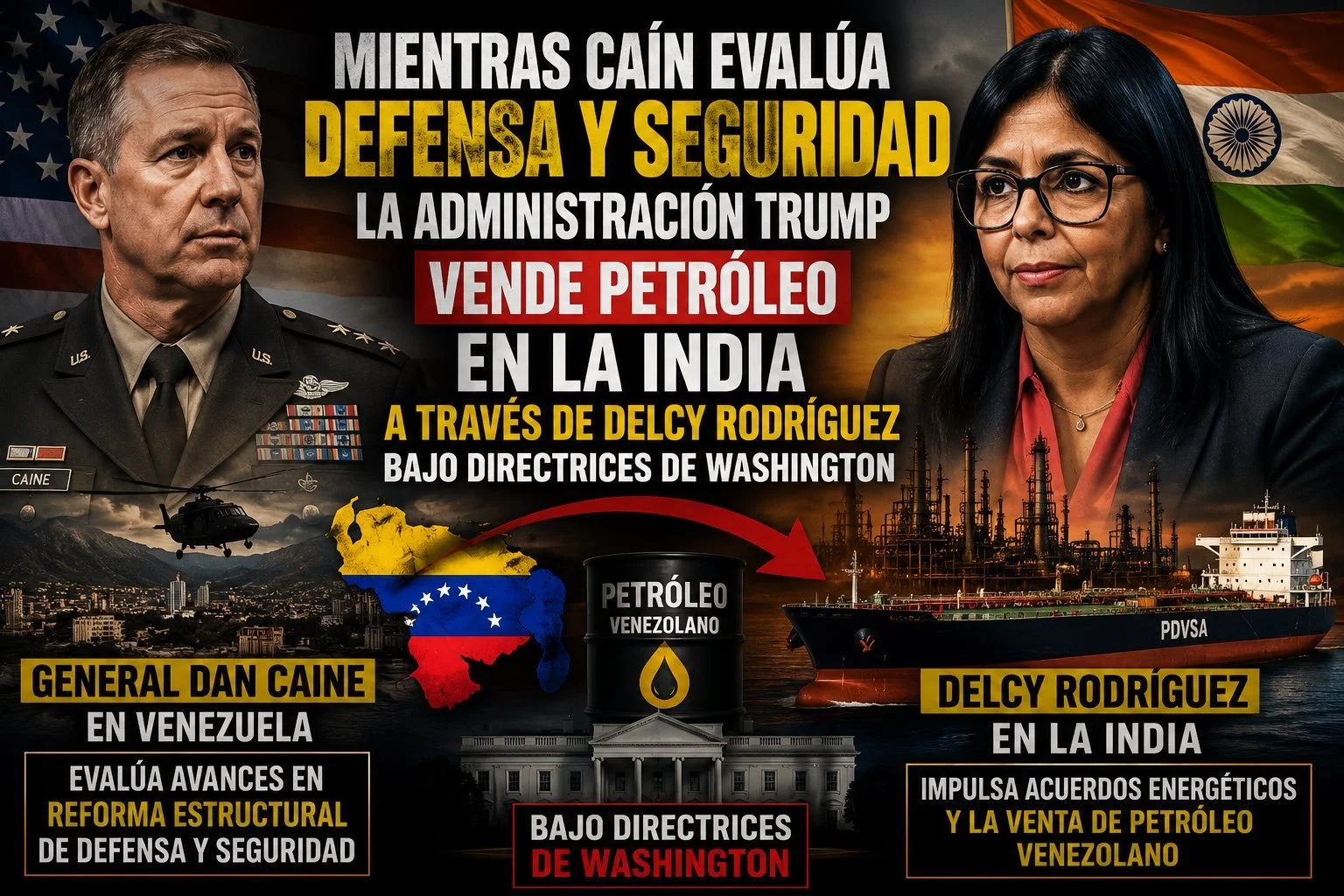Coordinación geopolítica: La visita de Dan Caine a Venezuela y la gira de Delcy Rodríguez en India, según el analista Jesús Romero