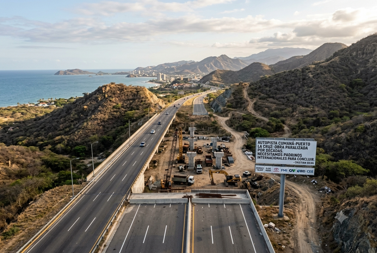 Cristian Silva propone padrinos internacionales para concluir la autopista Cumaná–Puerto La Cruz