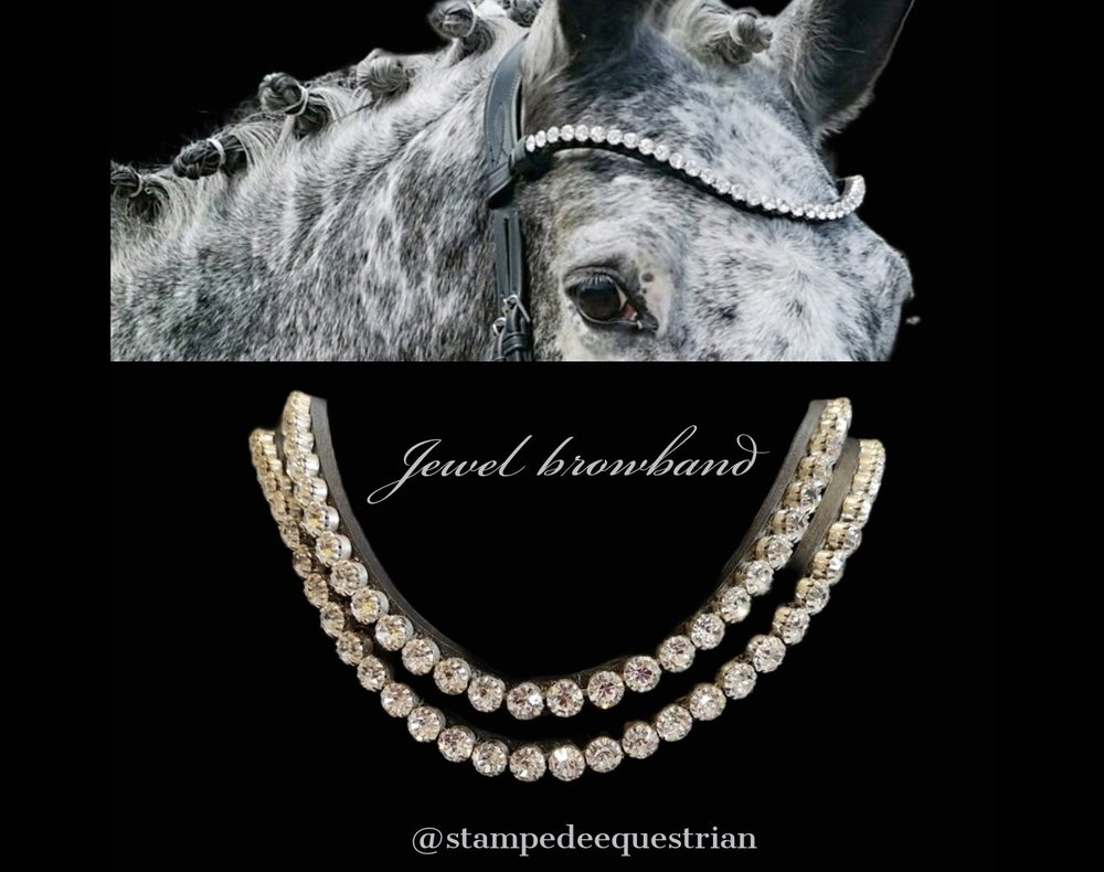 Frontal Cheval Cristaux Et Perles Preciosa - Neuf - Equestriana