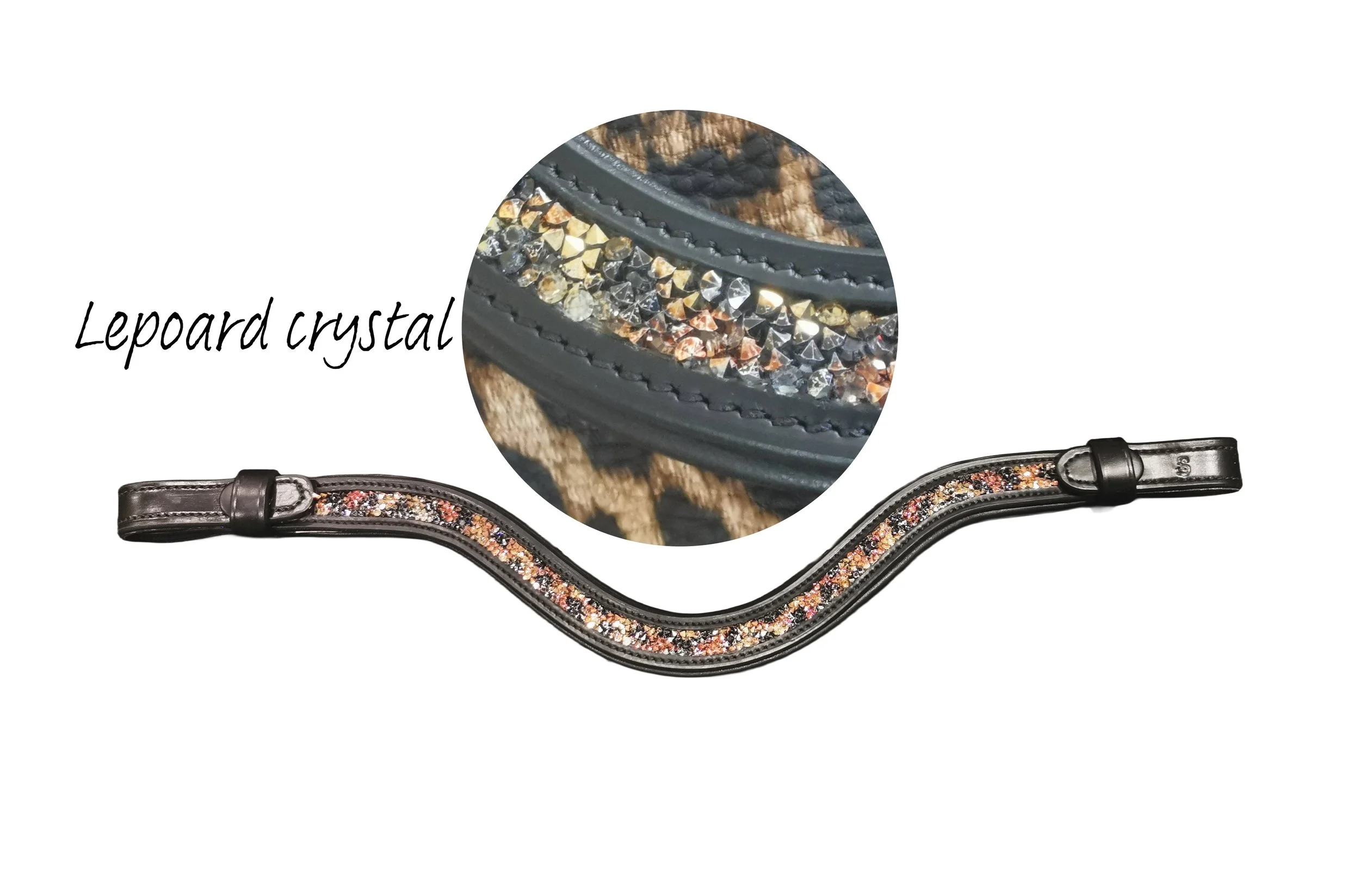 Leopard crystal browband