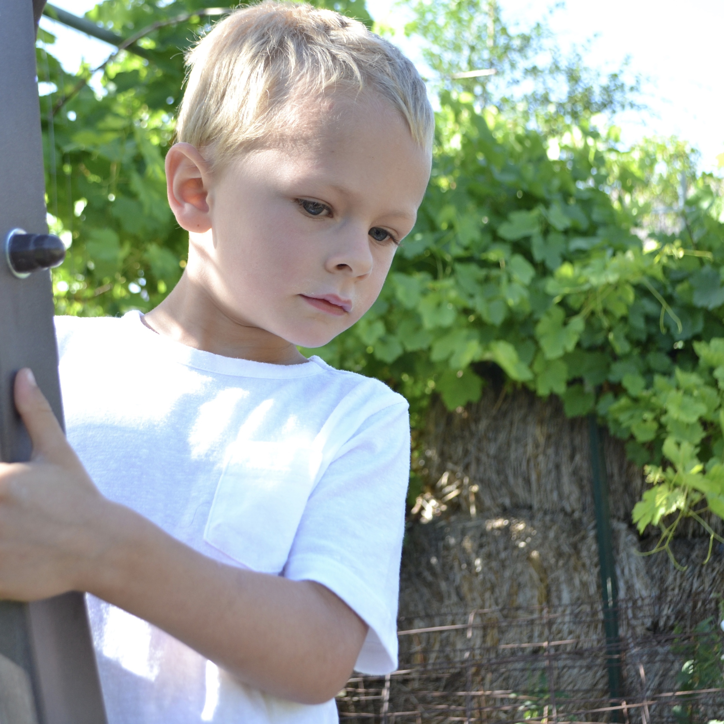 In the garden with Grammy and Papa...
