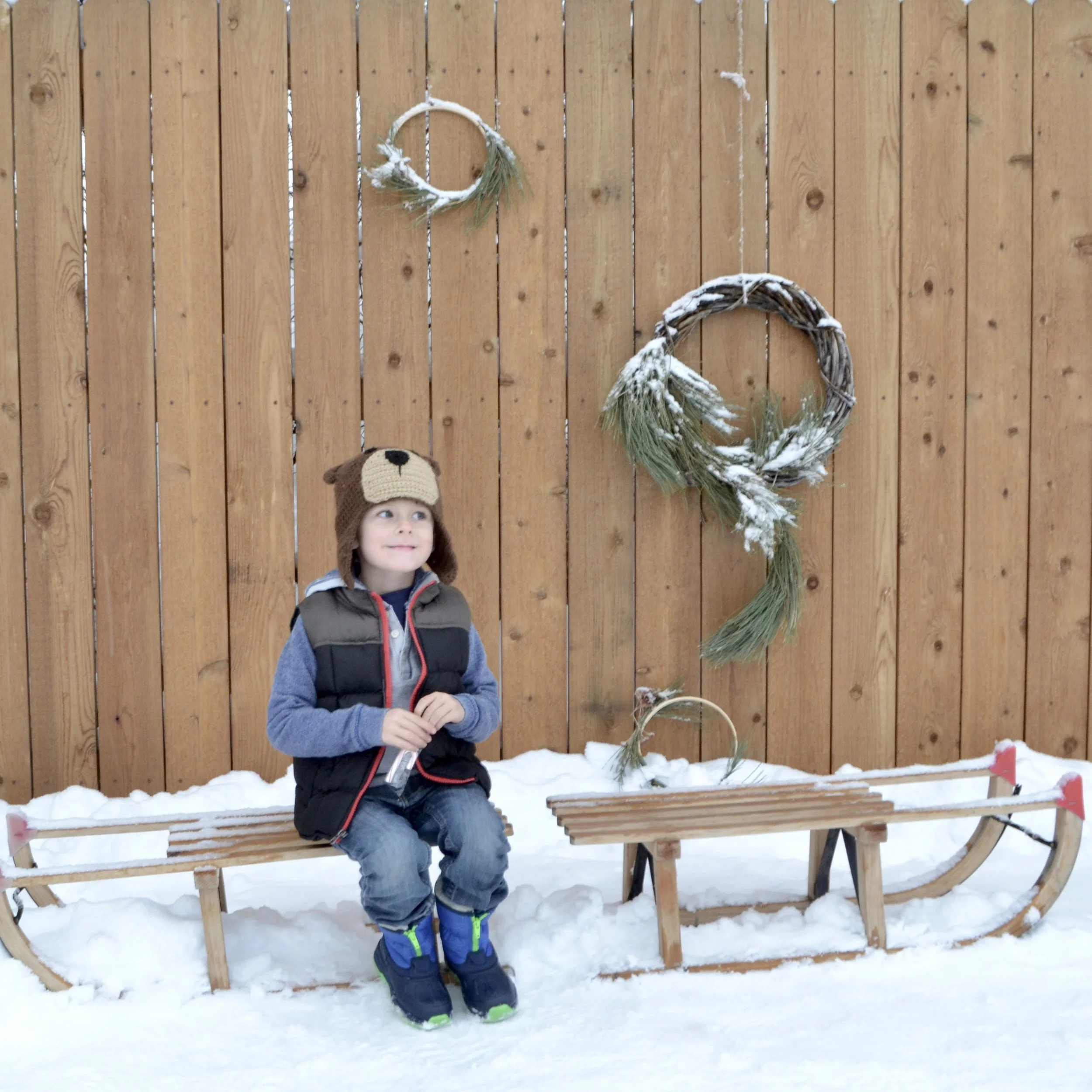 Bubs on a sled...