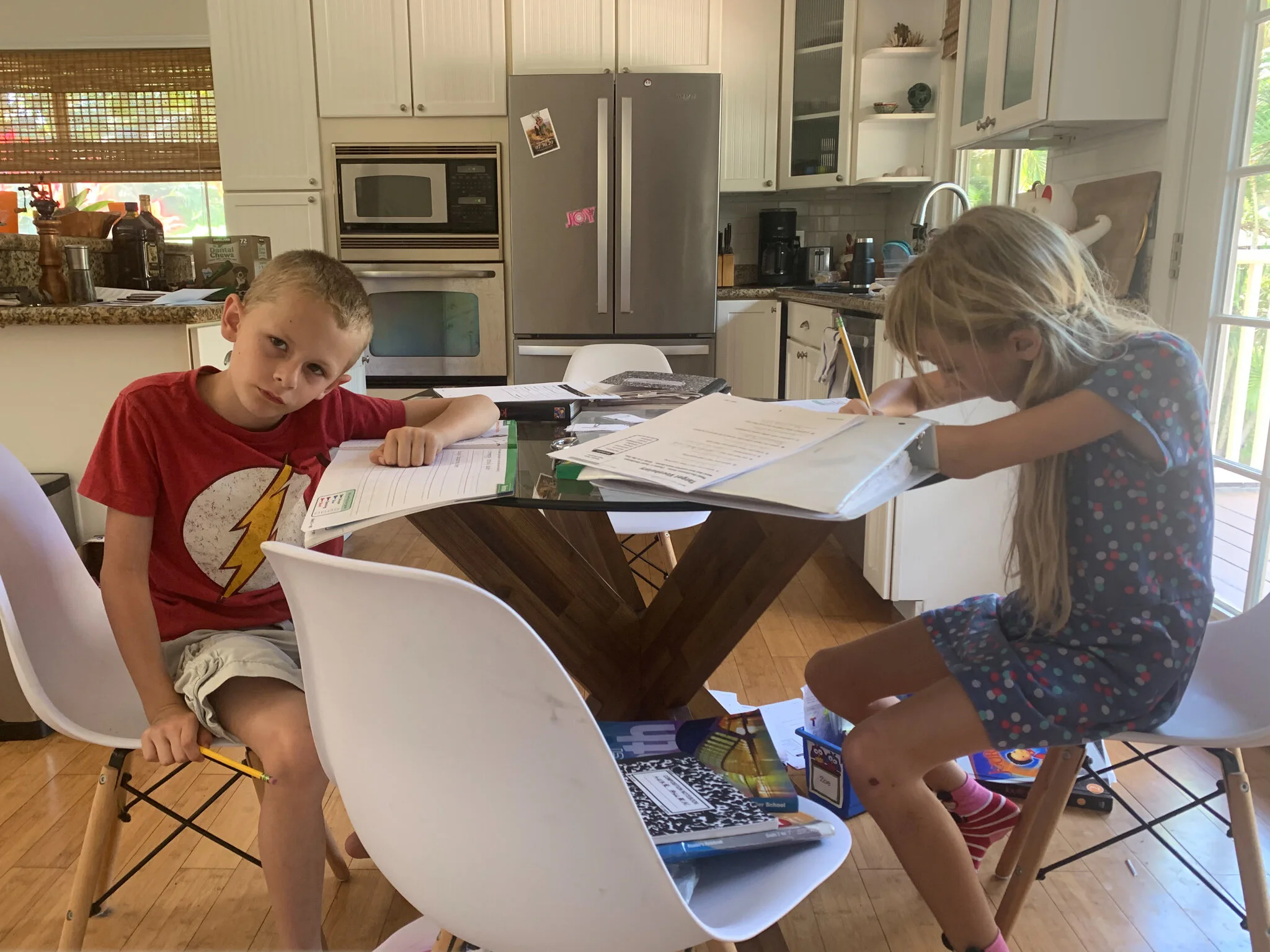 Homeschooling, hikes + pretend drivers