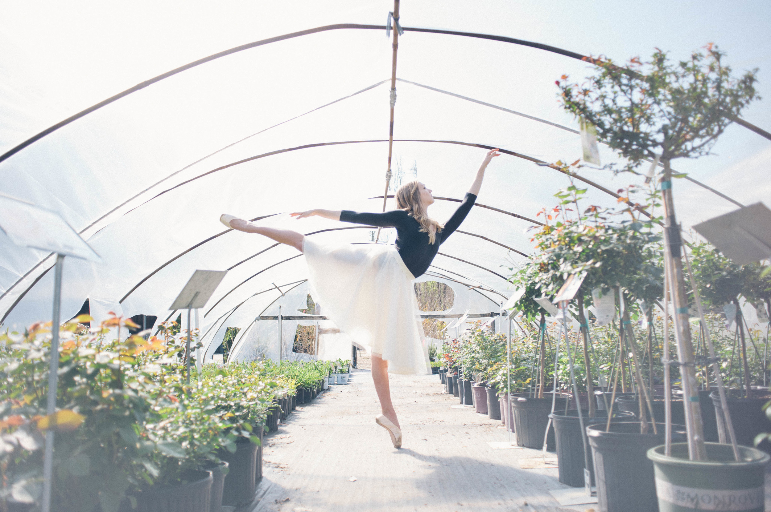 the-greenery-alabama-senior-session-in-greenhouse-ballerina-asheville-senior-photographer