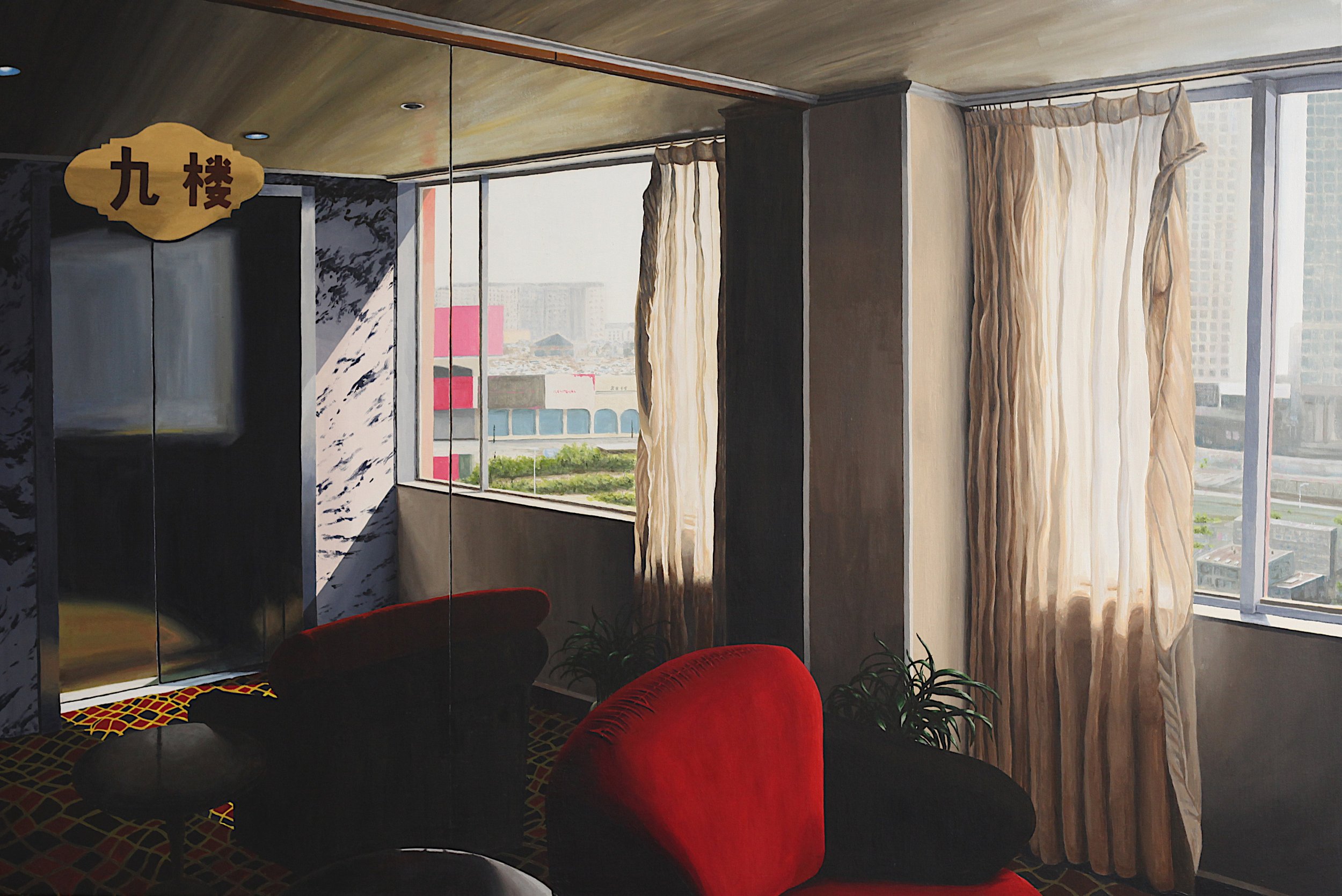  The Ninth Floor , 2022, acrylic on canvas, 80 x 120 cm 