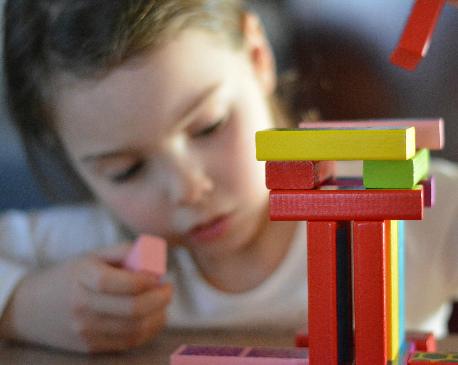 girl playing with a toy