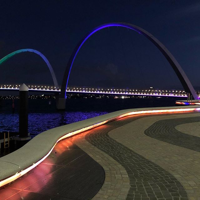 Perth’s Elizabeth Quay in the evening.