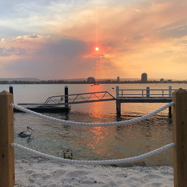 #nofilter sunset dinner on a family sized lounger. Yes🌅