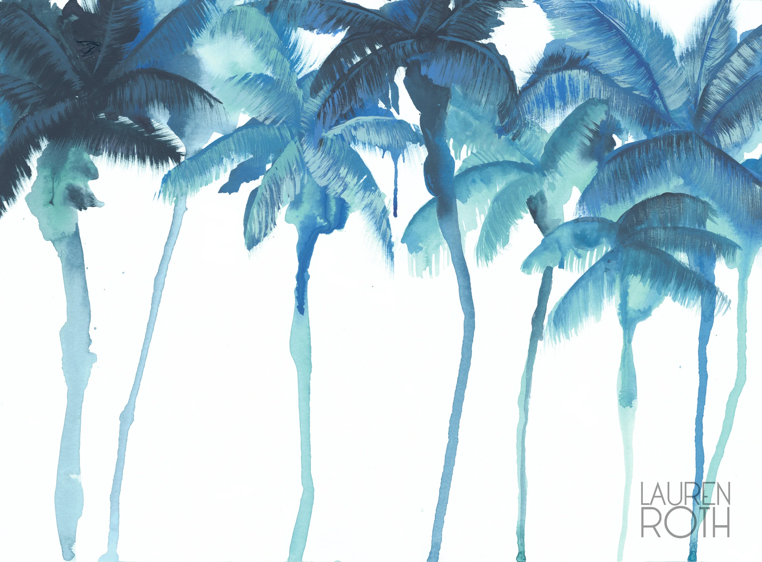 Drippy Blue Palms
