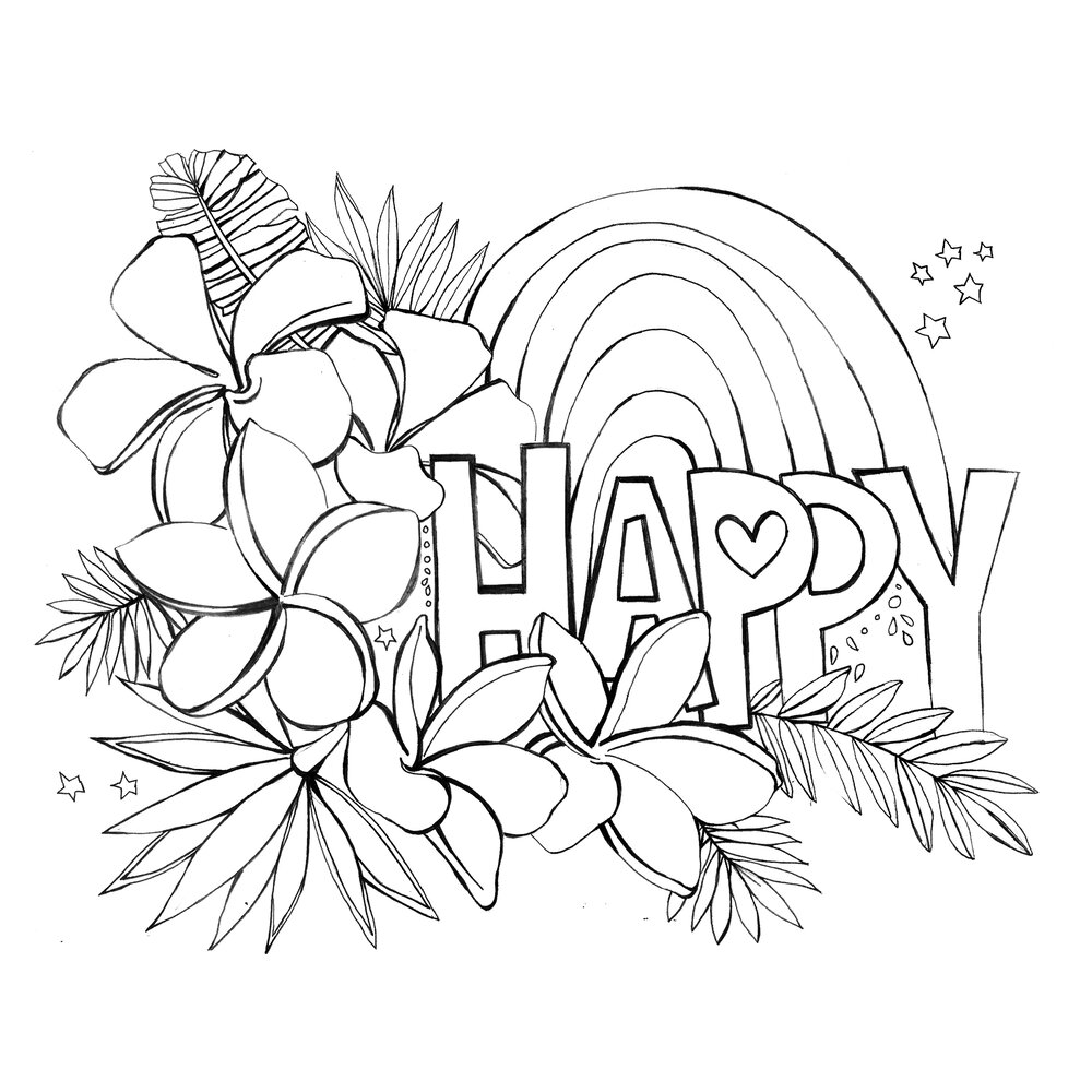 Gallery Free HAPPY Coloring Page — Lauren Roth Art is free HD wallpaper.
