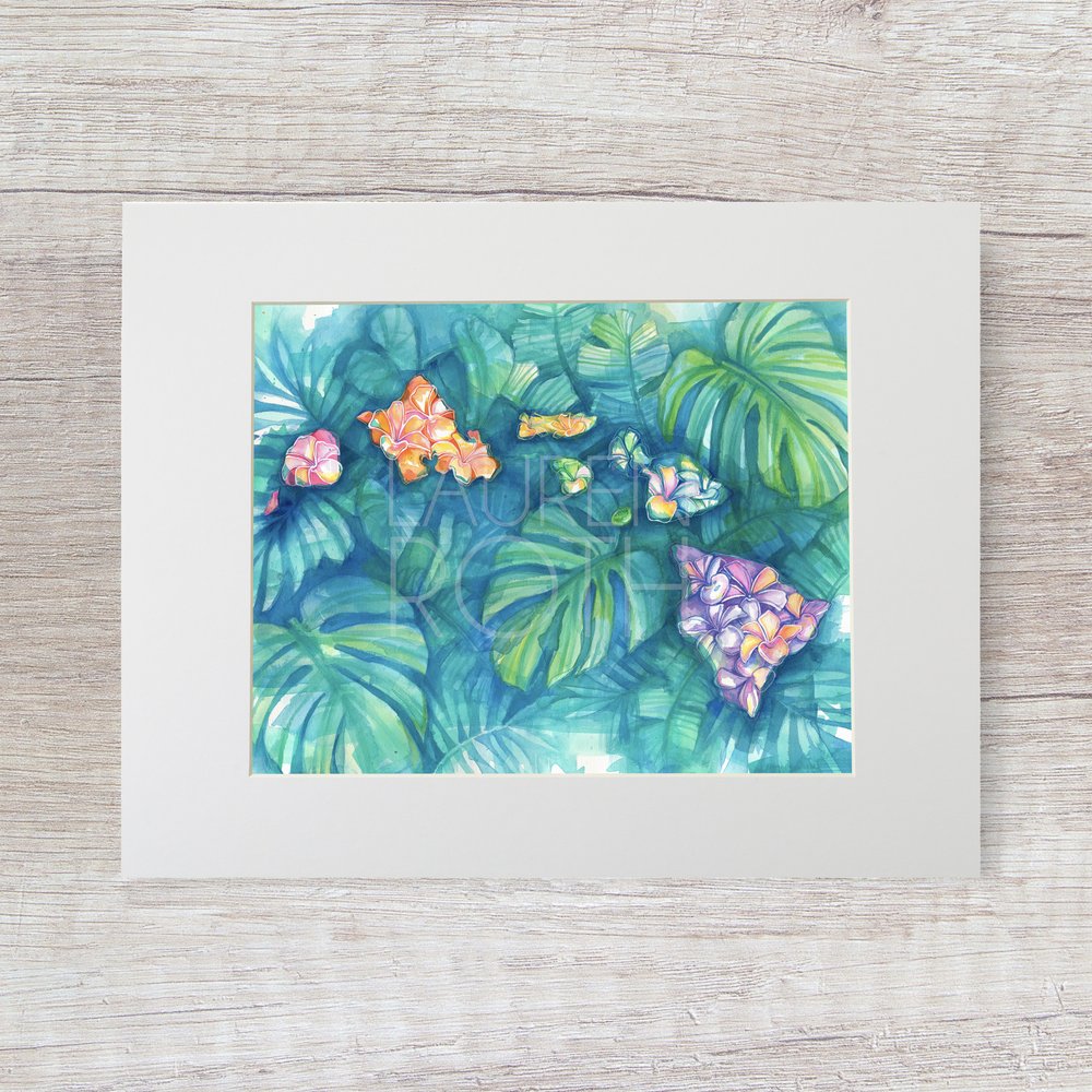 Mini Canvas Painting of Tropical Hawaiian Plumeria Flower Original Acrylic  Painting 