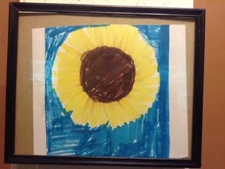 6101 Sunflower in Black Frame