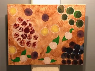 2101 Floral Abstract on Light Brown Background