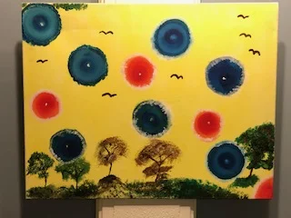 2105 Nature Scene on Yellow Background