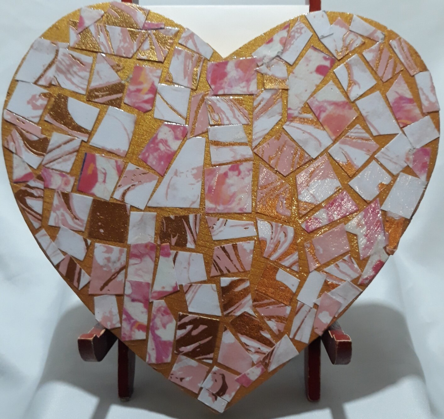 GJ001 Paper Mosaic Heart Shaped Plaque