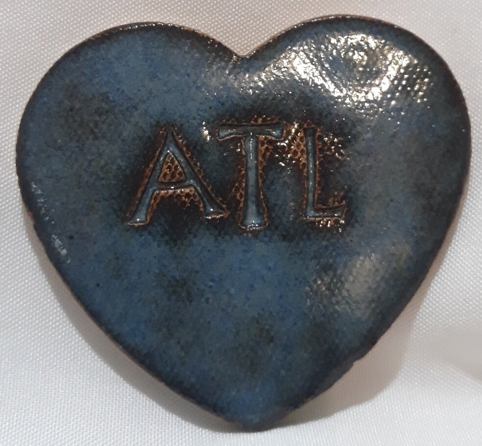 NBV009 Ceramic Heart "ATL", magnet, dark blue