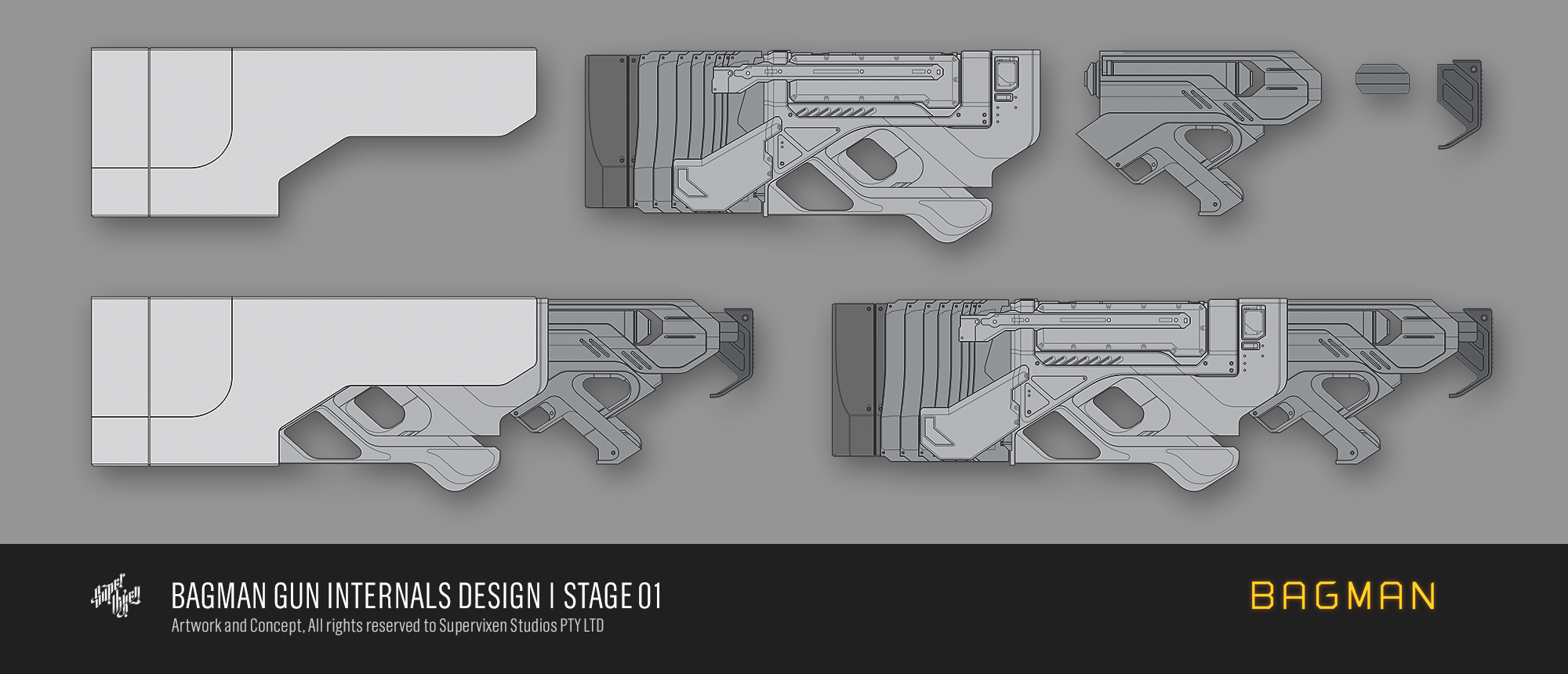 Gun internals designed to assist in real world modelling and functionality.