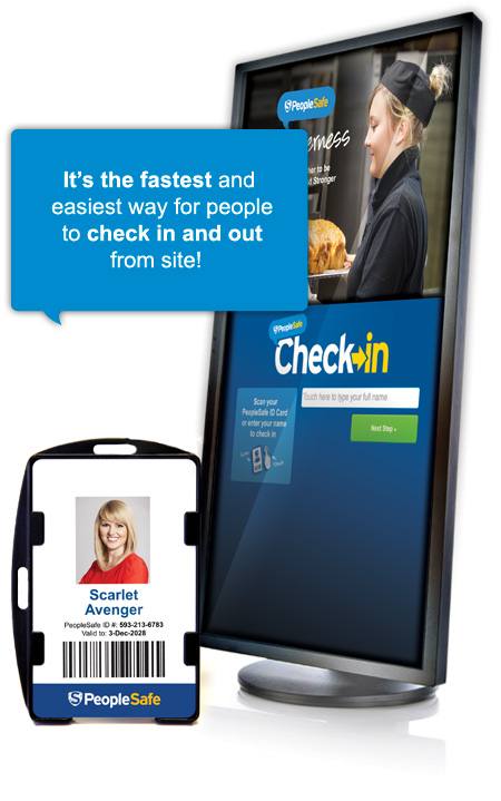 PeopleSafe Check-in ID Card - Health and Safety sign in register