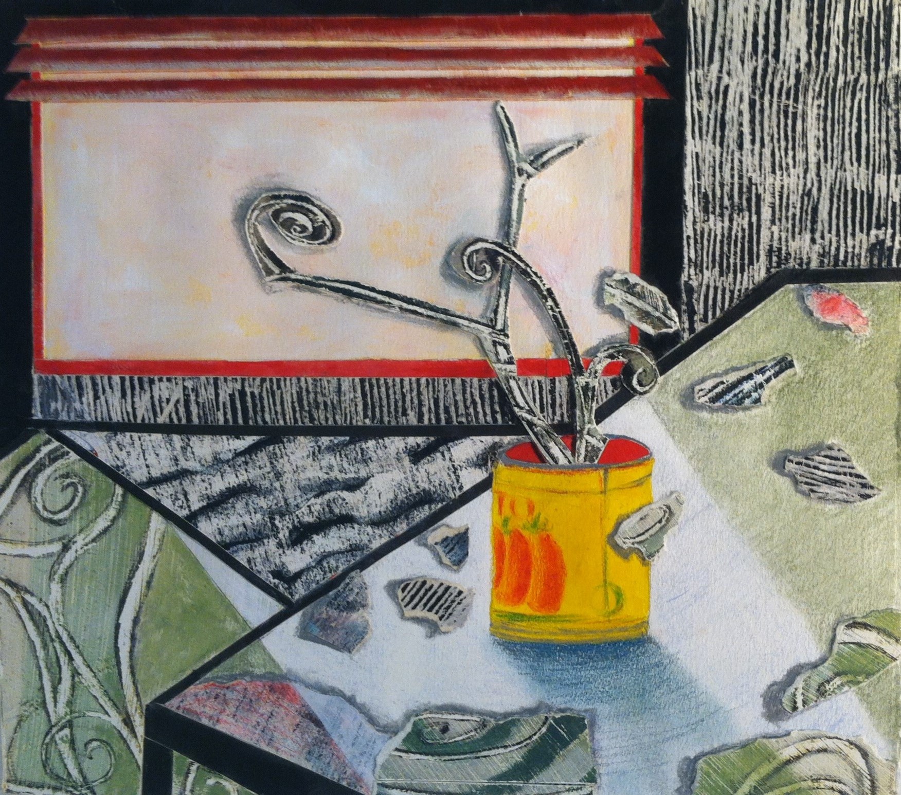   The Painting Table III , 14 1/2" X 16 1/2", Mixed media, 2015 