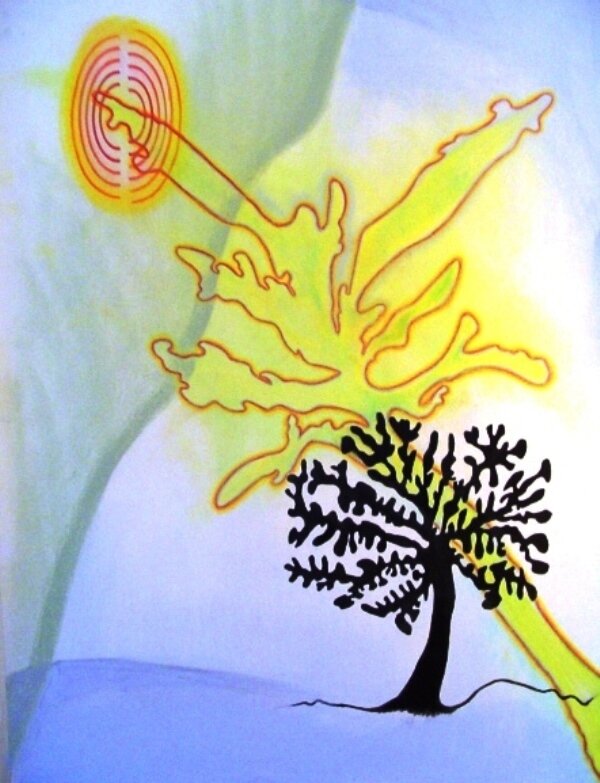   Cerebrum Tree (Equinox) , 32” x  42”, India ink, colored pencil, pastel on paper, 2011 