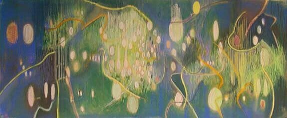   Another Green World , 26” x  57”, Pastel, colored pencil on paper, 2009 