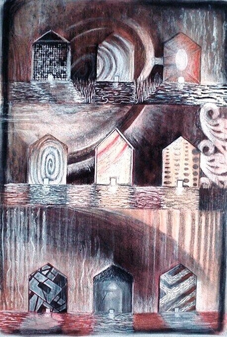   Gates Of The Body Series , 32” x 44”, Colored pencil, pastel on paper, 1997 