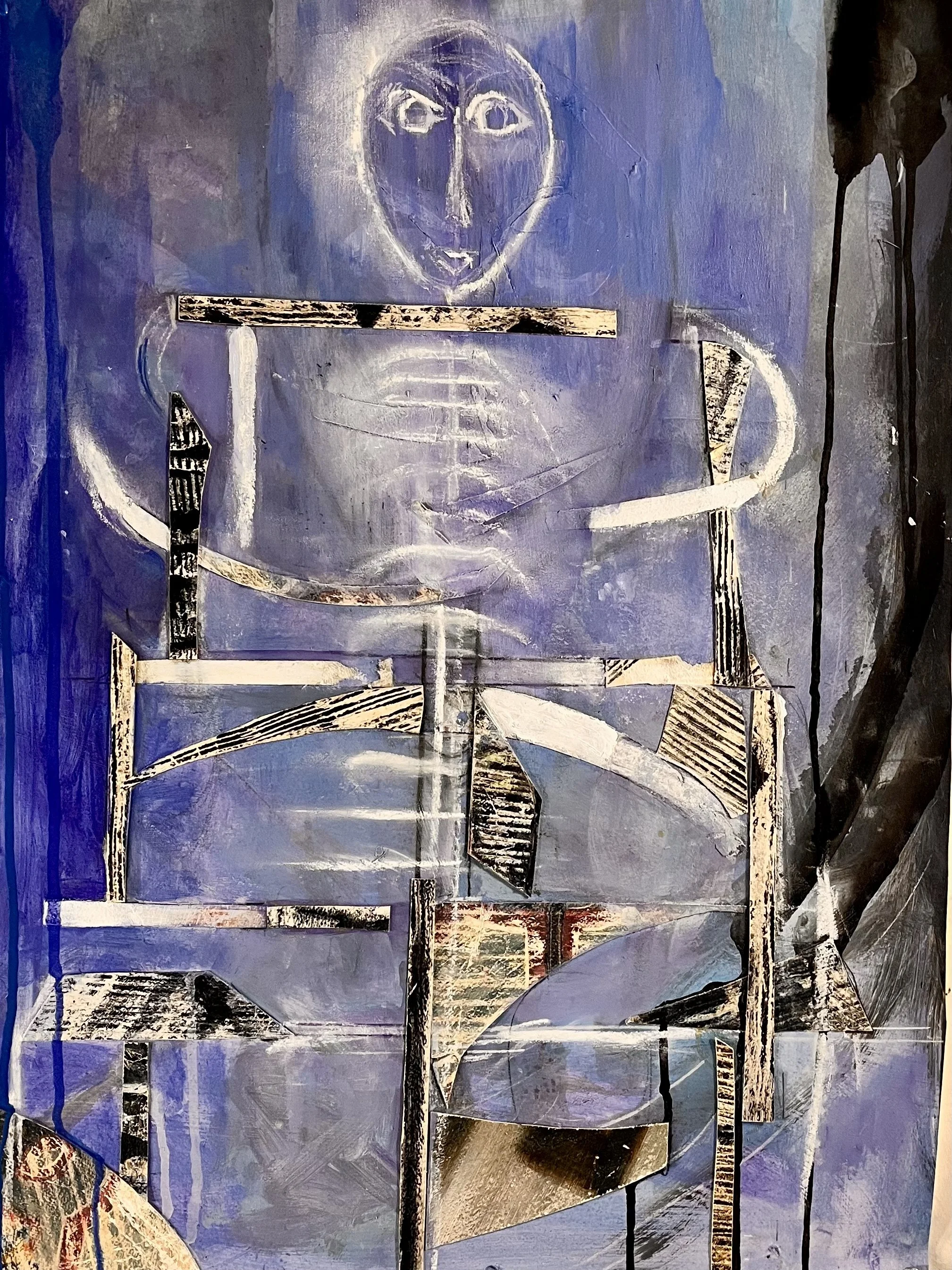 Tower X (Mememto Mori)  18” x 25 1/2”  Mixed media  2025