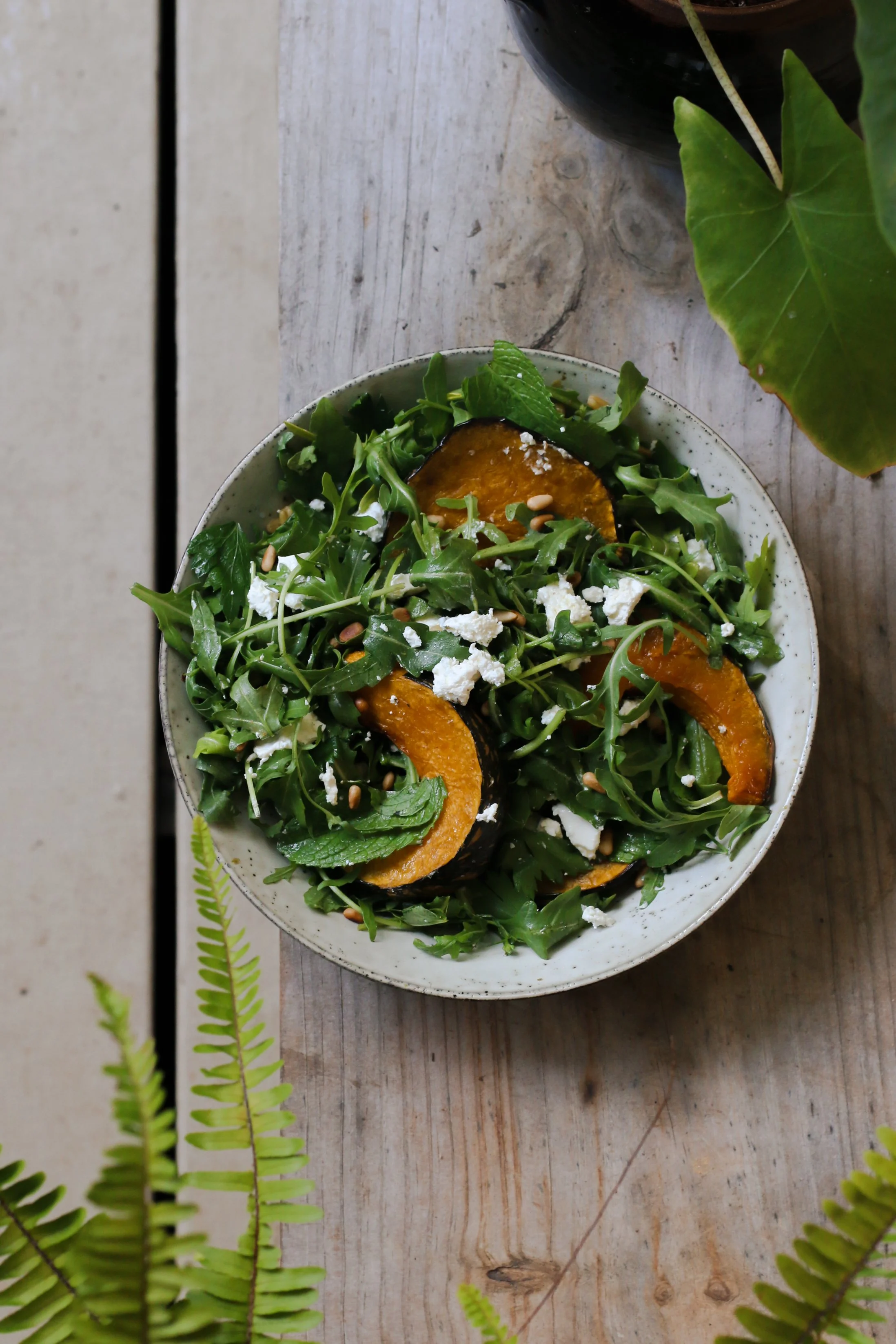 ROASTED PUMPKIN & FARRO SALAD WITH CARAMELIZED SHALLOT DRESSING