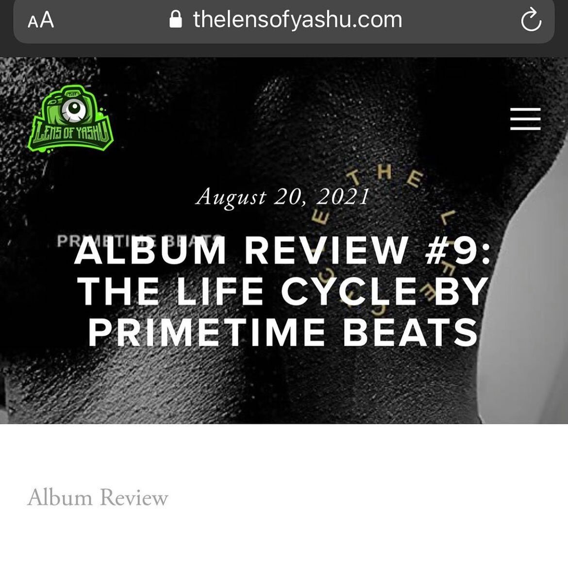 Thank you @lensofyashu for a solid review of The Life Cycle. The full article is linked in his bio. 

Repost:

Jamaican-born, Washington DC based producer and multi-instrumentalist @primetimebeats is back at it again with a new project entitled The L