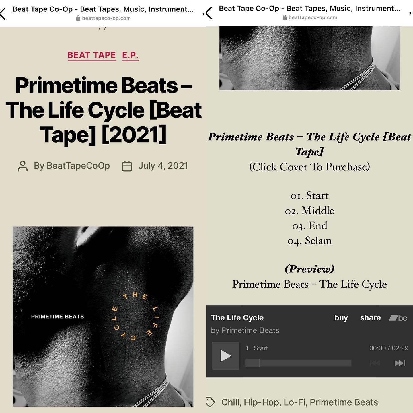 Shout out to @beat_tape_co_op for featuring 🔁 &ldquo;The Life Cycle&rdquo; 🔁 EP.

Quick story. The @beat_tape_co_op was one of the first sites to feature my first instrumental project back in 2016.

Visit their site for all instrumental tapes and a