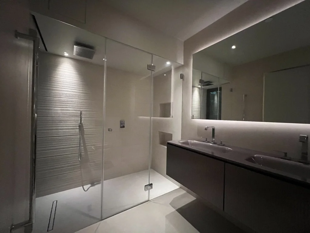 3 panels inline shower enclosure