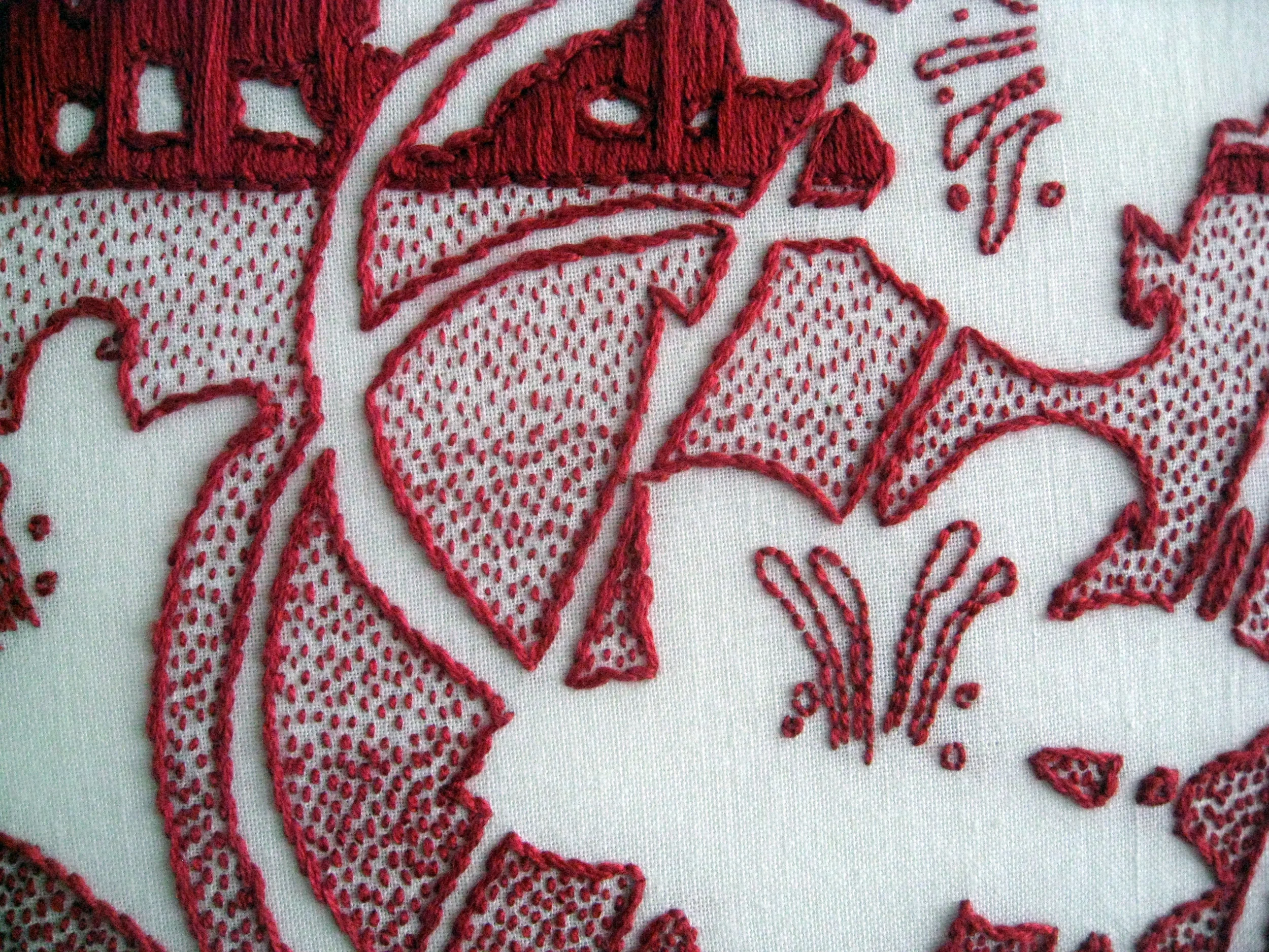Floral redwork, detail. 2010
