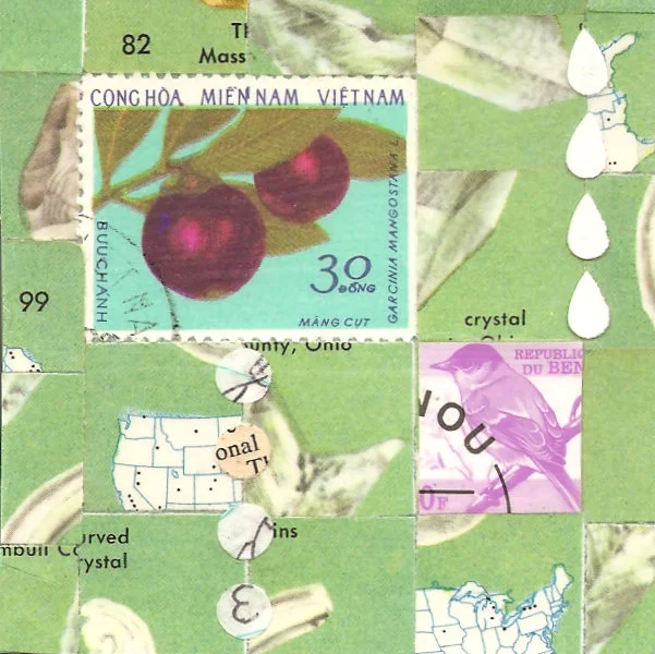 One in a series of 3"x3" collages I created in summer 2012. They were part of a collaborative project for artist student Rose Wong .
