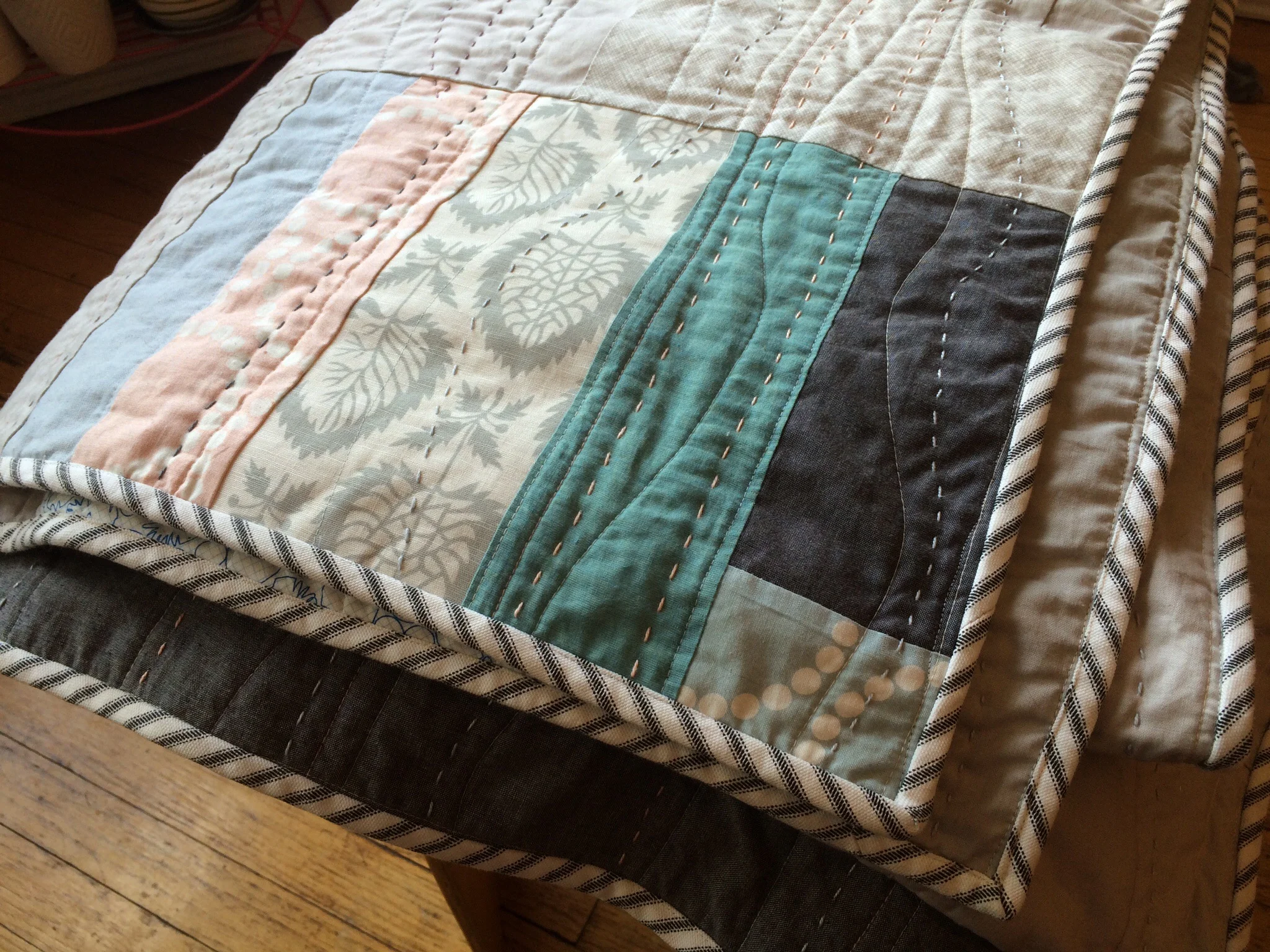 Quilting and binding detail.