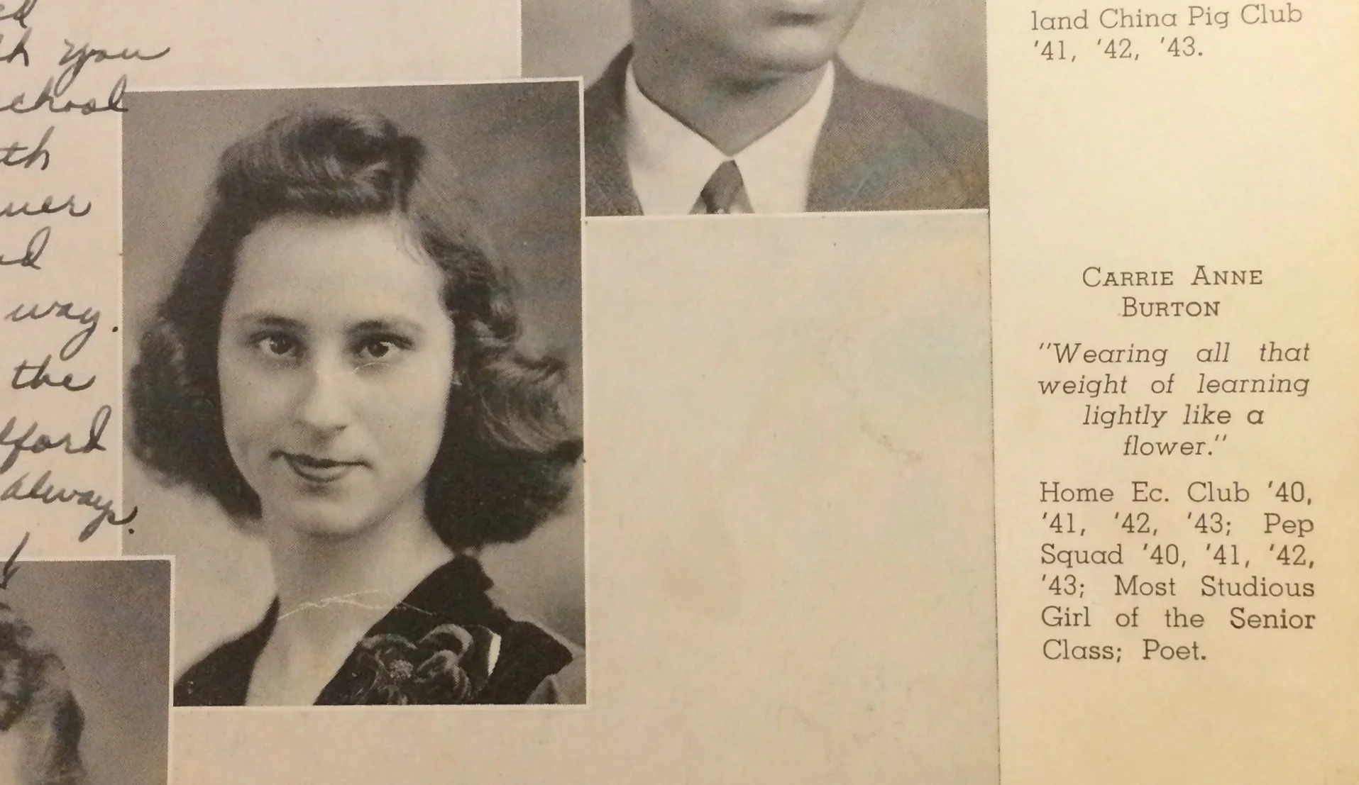 my grandma's high school yearbook. I love her quote. 