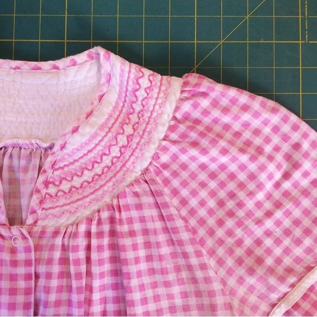 One of grandma's garments I included in the quilt