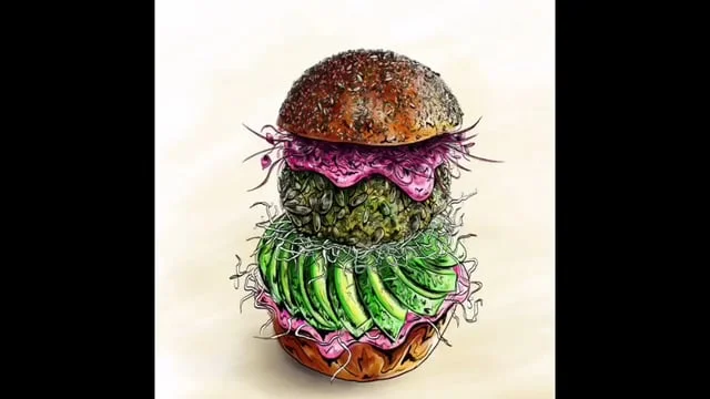 Meringue Girls Beetroot Burger - iPad Pro Illustration Time-lapse