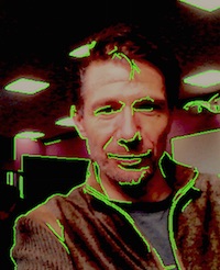 Richard Marggraf Turley photographed using 'edge capture' surveillance software.