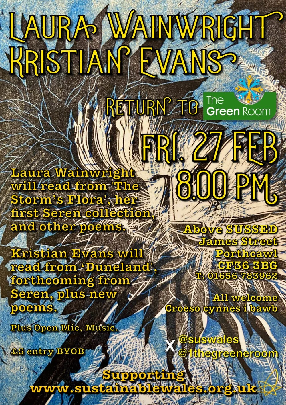 Green Room February 2026 - Kristian Evans &amp; Laura Wainwright; writing and film