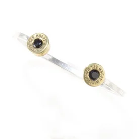 44 Bangle Cuff with black crystal