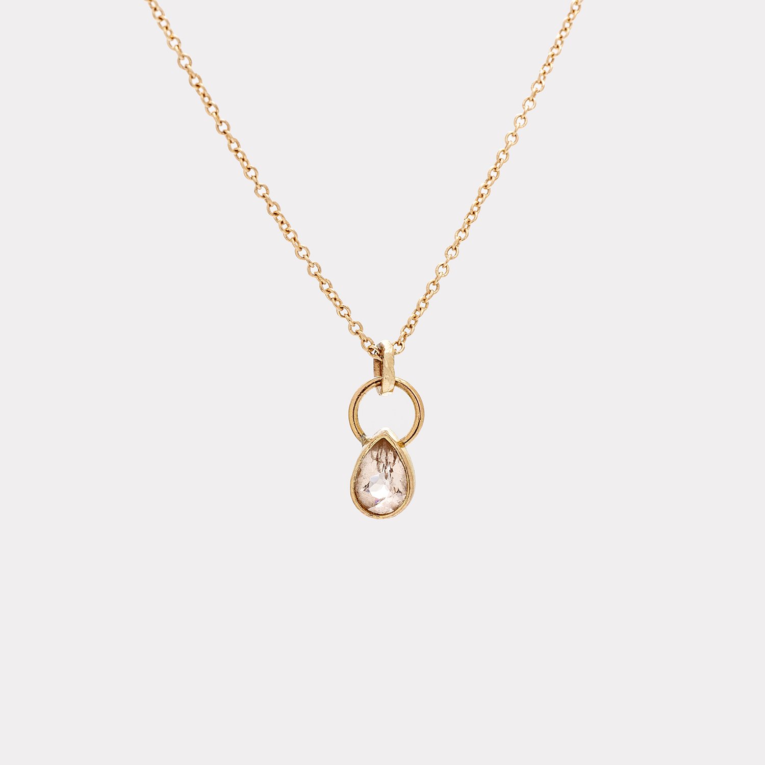 Gold and morganite necklace