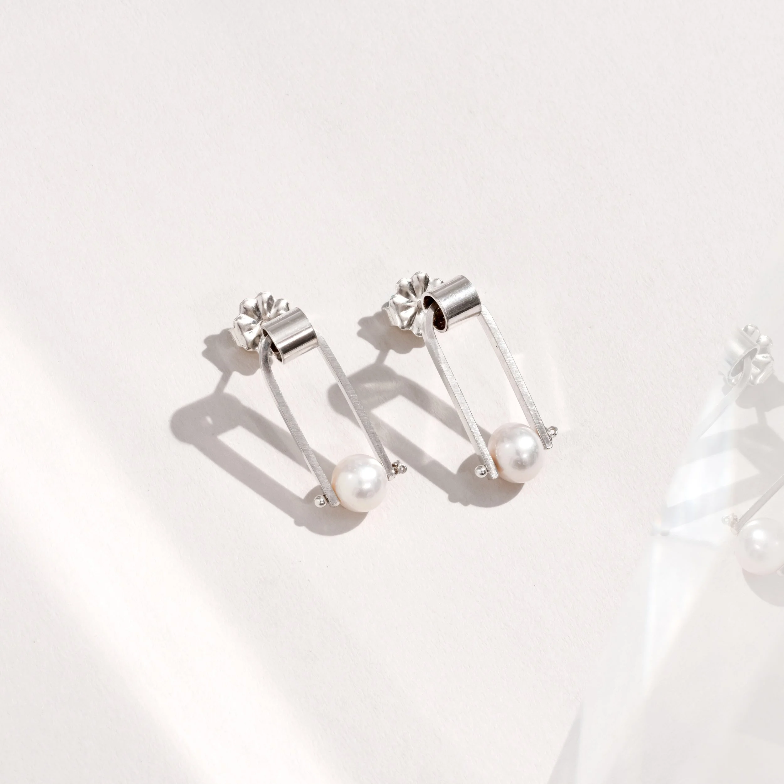 Silver loop earrings