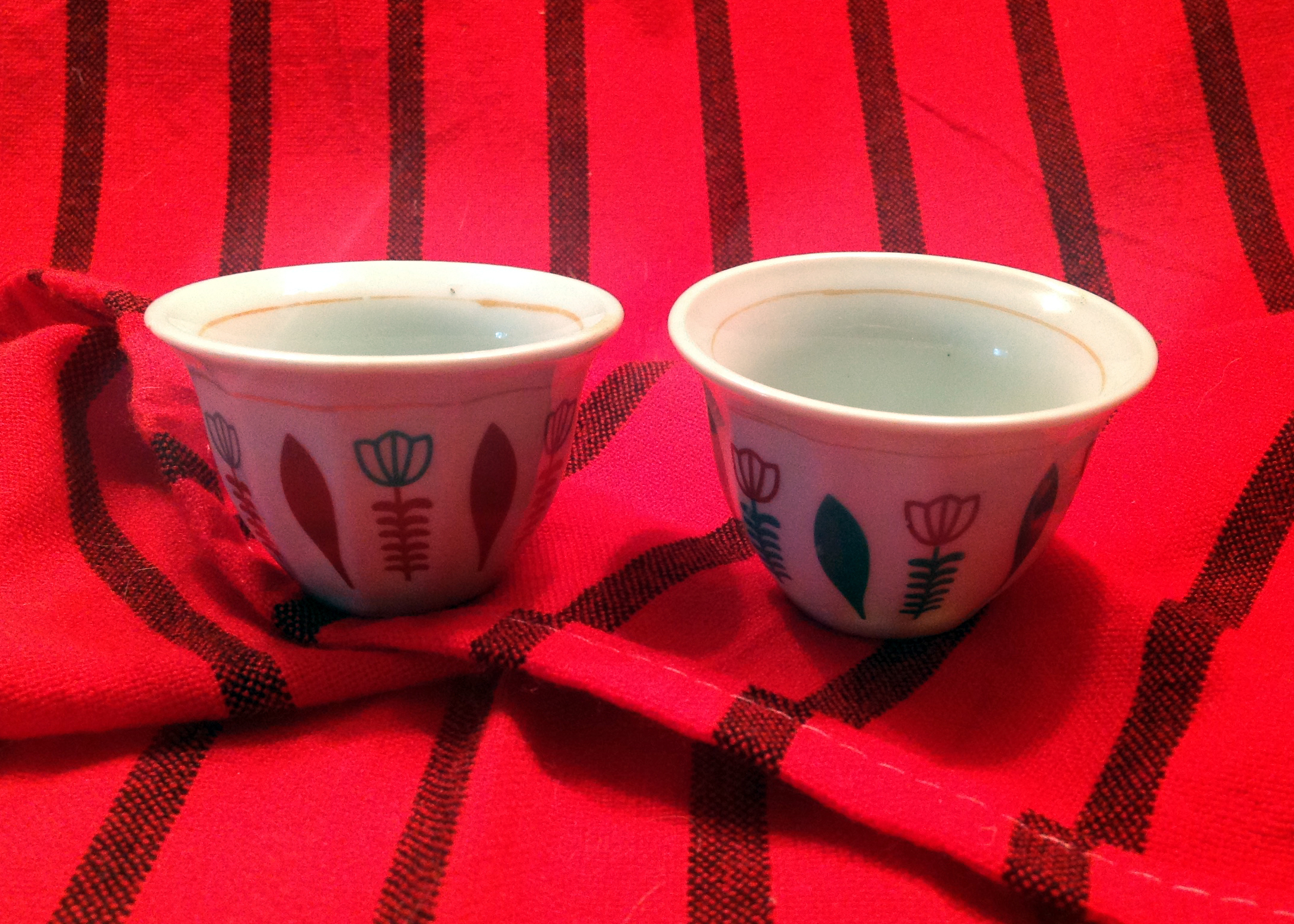 Traditional Ethiopian coffee ceremony cups.