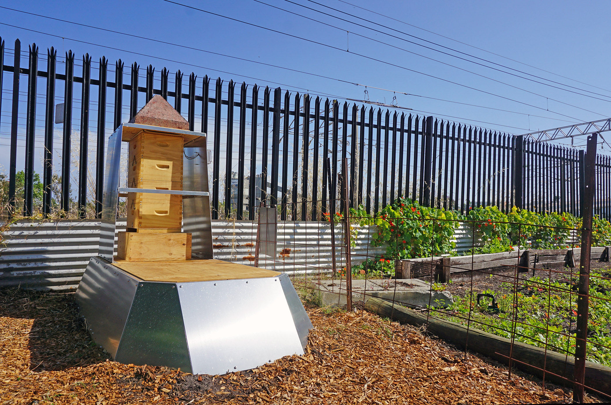 Hivecubator 2.0, 2018. Installation at Perth City Farm.