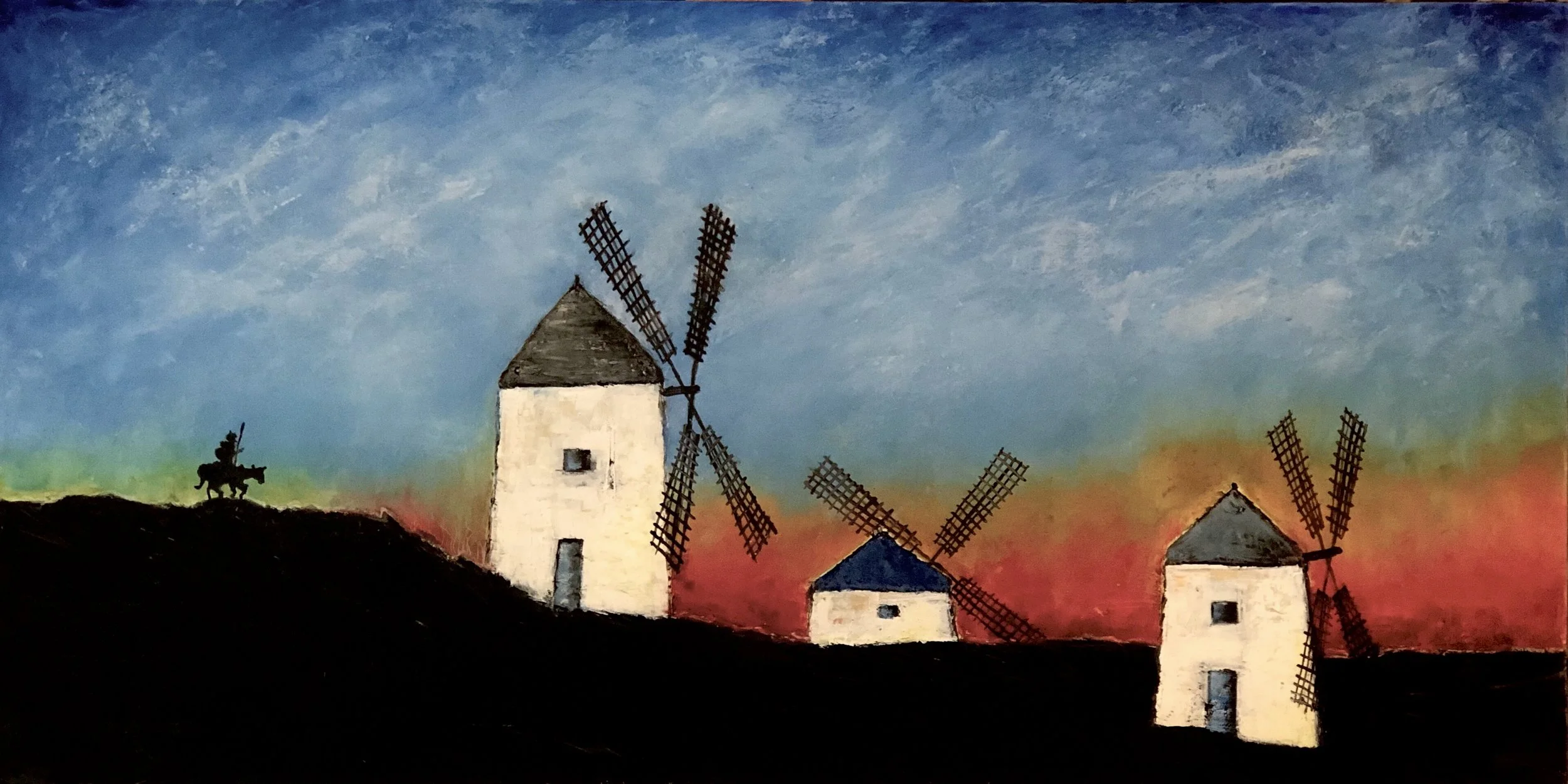 La Mancha_Sunset with Don Quixote Yoshiko Ratliff.jpg