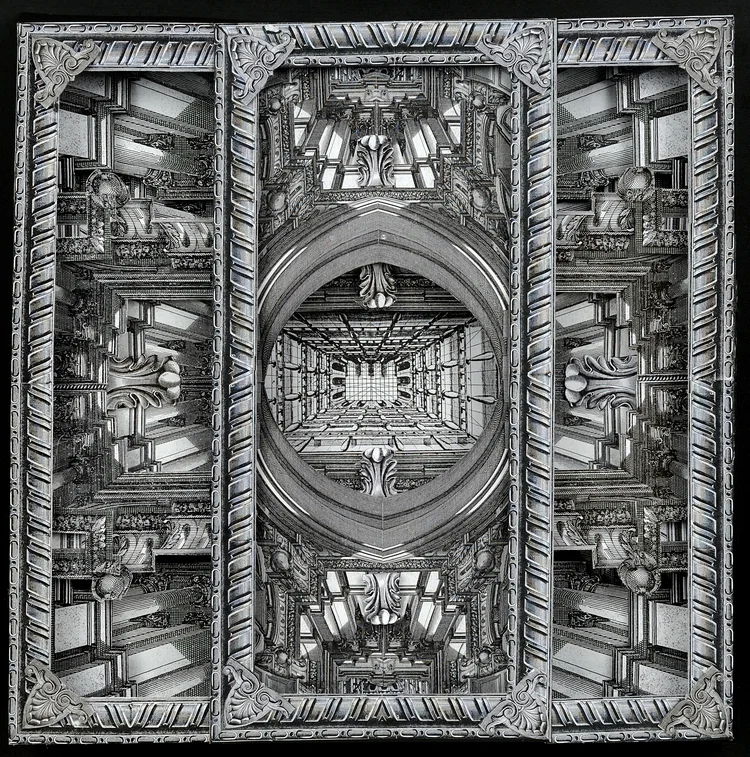 DAlfuth-Ceiling+with+pERSPECTIVE+NO.+9+3DCOLLAGE+20X20X2$1000.00.jpg