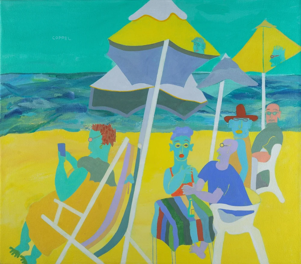Under the Umbrellas, Acrylic on Canvas, 28” x 32”