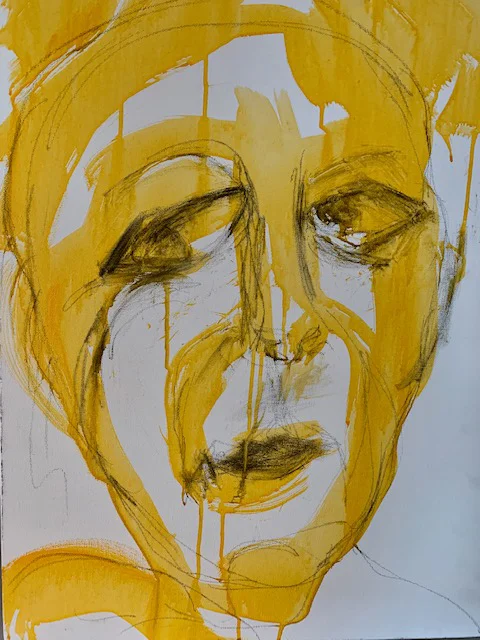 Self-Portrait in Yellow , Acrylic